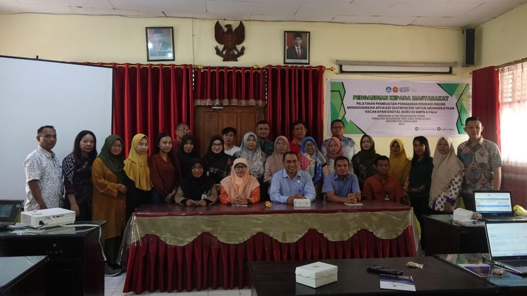 DOSEN PENDIDIKAN FISIKA UNTAD TINGKATKAN KECAKAPAN DIGITAL GURU SMPN 6 PALU MELALUI PELATIHAN PEMBUATAN PERMAINAN EDUKASI ONLINE DENGAN QUIZWHIZZER